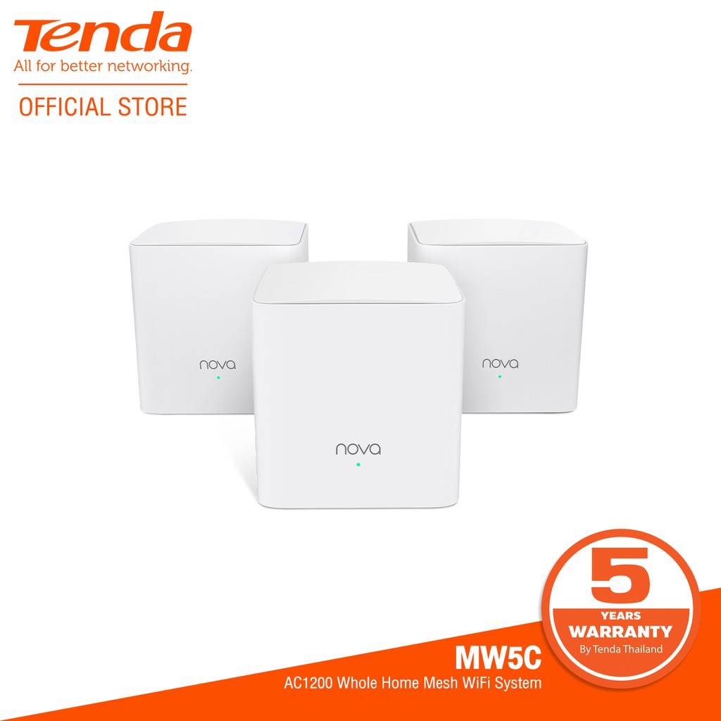 Tenda Mesh Nova MW5C 3-PACK (AC1200 Mesh Dual-Band WiFi Router) 1กล่อง ...