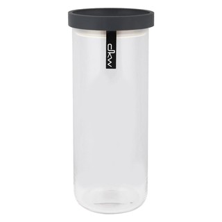 🔥The Best!! ขวดโหลแก้ว 1150ML ฝาดึงเทาเข้ม ขวดโหล GLASS CANISTER 1150ML PULL LID DARK GRAY