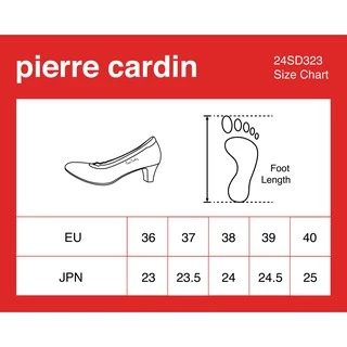 Pierre Cardin รองเท้าผู้หญิง รองเท้าส้นสูง Pump นุ่มสบาย ผลิตจากหนังแท้ สีดำ รุ่น 24SD323
