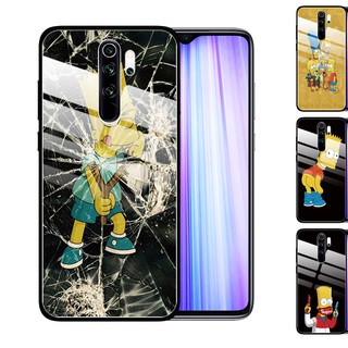 Xiaomi Redmi Note 9T 9 Pro Redmi 9A Redmi Note 9S 8A 7A กรณีโทรศัพท์กระจก ปกโทรศัพท์ Phone Case Simpson Tempered Glass Cover Anti-Scratch