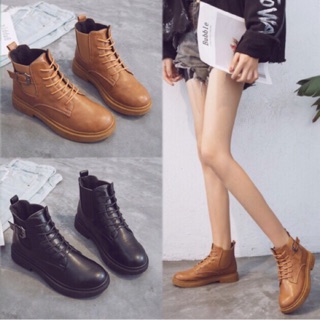 รองเท้าบูทมาร์ตินสไตล์อังกฤษ/Ankle boots รองเท้าบูทมาติน(8815) รุ่นใหม่ส้นหยักนะคะ เพิ่มกันลื่น