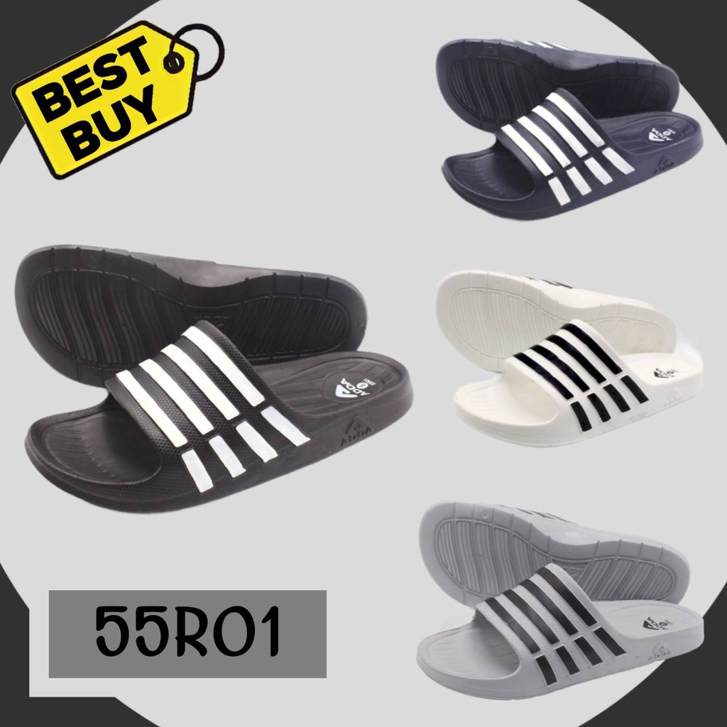 3คู่ราคาส่ง🌟ADDA รุ่น55R01 รองเท้าแตะสวม4แถบ ✔️ ไซส์4-10