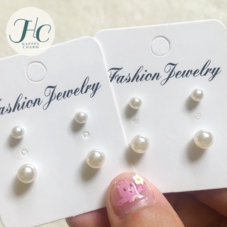 คุ้มมาก!!เซตต่างหูมุก 9บาท สไตล์เกาหลี 2คู่ (4ชิ้น) ไซส์เล็ก/กลาง pearl earrings