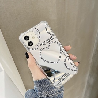 เคสโทรศัพท์มือถือแบบกระจก ลายข้อความหัวใจ สําหรับ Iphone 11 678plus 12 14promax 13Pro xs xr