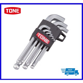 Tone Hex Key Wrench L-Type ประแจแอลหกเหลี่ยมหัวบอล (ตัวสั้น,คอสั้น) BS900S  9 ชิ้น (1.5,2,2.5,3,4,5,6,8,10)