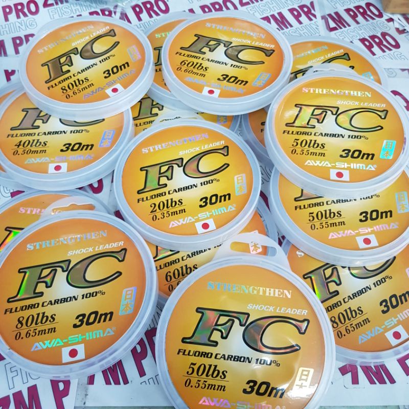 ◇(20lbs-80lbs)100% FLUOROCARBON Awa-Shima Strengthen Shock Leader Fishing Leader
