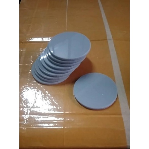 DIY อะคริลิคตัดวงกลม 5 cm. สีเทา แผ่นหนา 3 มิล #504 สีของจริงจะออกดำกว่าในรูปนิดหน่อย