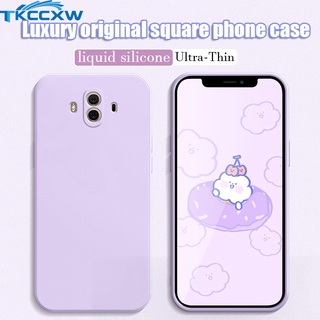 Huawei Mate 10 Pro Nova 3 3e 3i 2s เคส สี่เหลี่ยม ซิลิโคนเหลว กันกระแทก แบบเต็ม ป้องกัน เคสนิ่ม เคสด้านหลัง