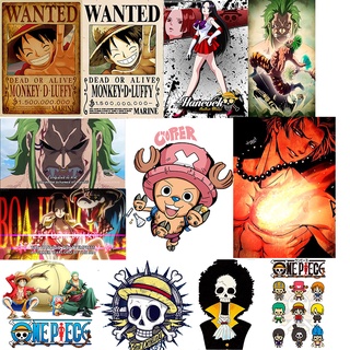 สติกเกอร์ไวนิล ลายอนิเมะญี่ปุ่น One Piece ซักล้างได้ สําหรับติดตกแต่งเสื้อผ้า DIY