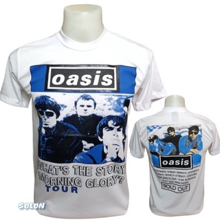 เสื้อวง OASIS แขนสั้น ไม่มีตะเข็บข้าง คอฟิต ป้ายUSA เสื้อวง เสื้อผู้ชาย เสื้อทัวร์ วงร็อคคต่างประเทศ