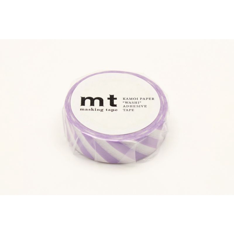mt masking tape stripe lilac 2 (MT01D376) / เทปตกแต่งวาชิ ลาย stripe lilac 2 แบรนด์ mt masking tape ประเทศญี่ปุ่น