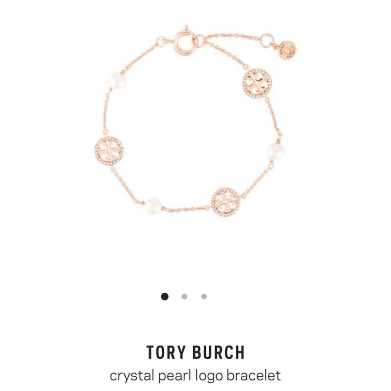 Tory Burch Crystal Pearl Logo Bracelet | Shopee Thailand