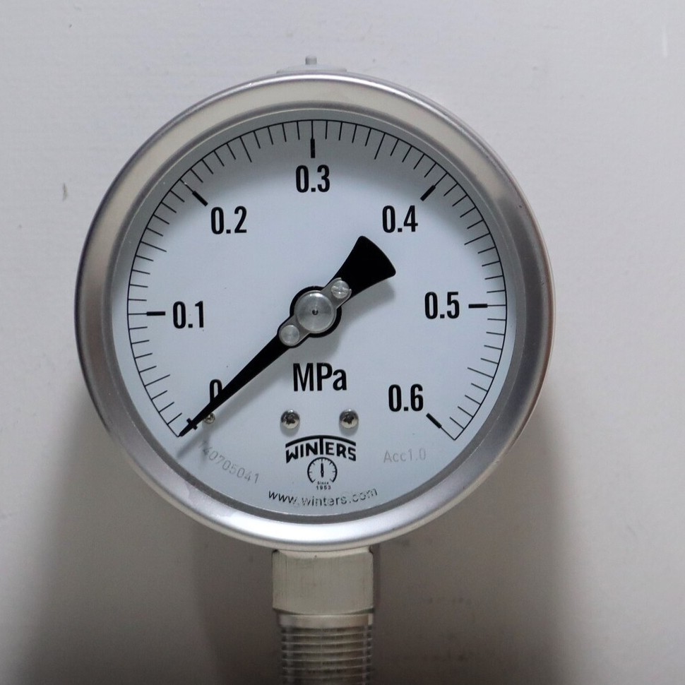 Pressure Gauge SS316 4" , 1/2" NPT , 0-0.6 Mpa