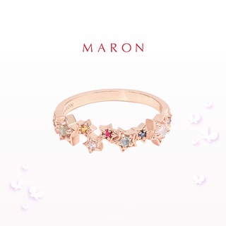 MARON - Nine Lucky Stars Eternity Ring ชุบสี Rose Gold แหวนดาวนพเก้า เสริมดวง เงินแท้925