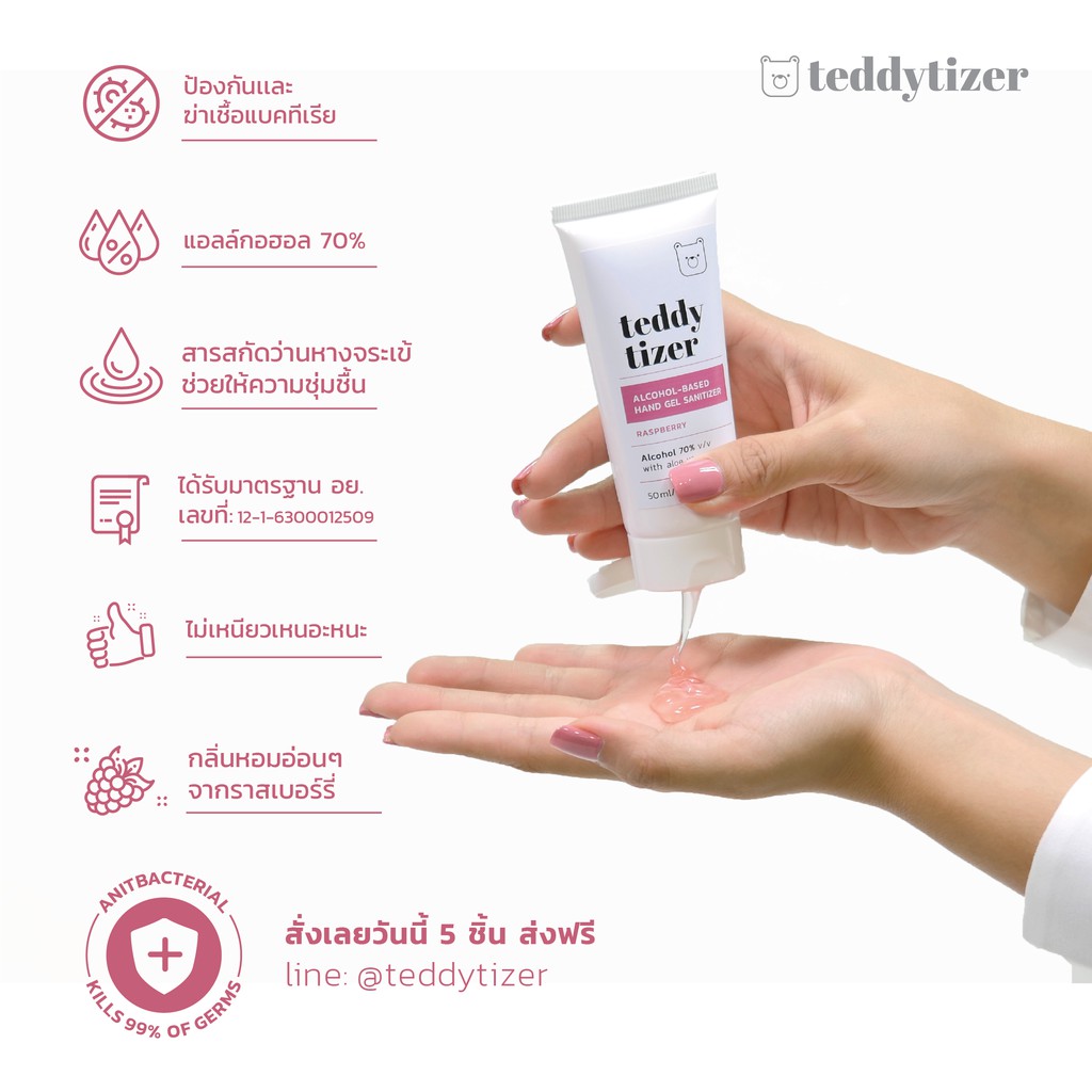 TEDDYTIZER hand sanitizer (raspberry)
