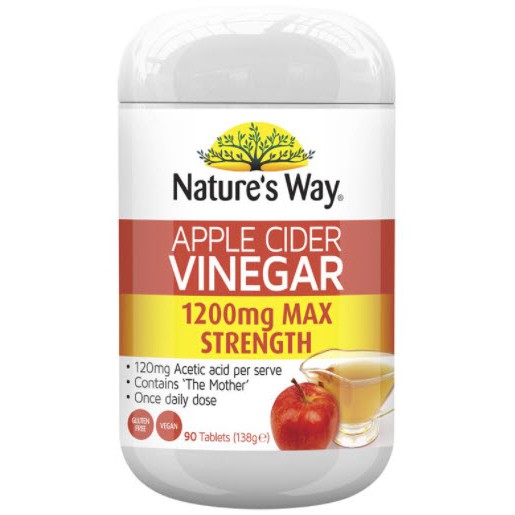 [exp:06/2025]Nature's Way Apple Cider Vinegar 1200mg 90 Tablets (With the mother)