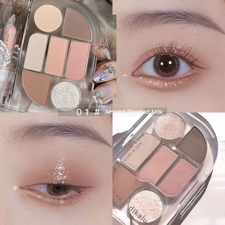 Dikalu ผงสีเทาชานม Pure Desire Wind Eyeshadow Palette ความอิ่มตัวต่ำ Matte Earth Color แต่งหน้าทุกวัน【Goob】