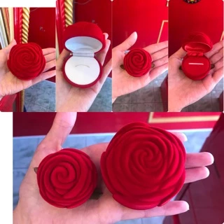 ตลับใส่แหวน ใส่เครื่องประดับ ตลับกำมะหยี่สีแดง