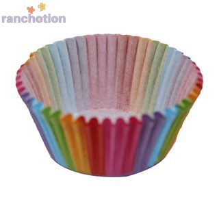 แม่พิมพ์สีรุ้งสําหรับทําคัพเค้กมัฟฟินเบเกอรี่ 100 ชิ้น