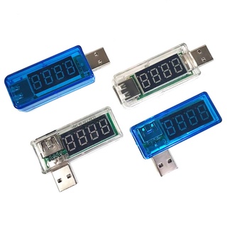 Digital USB Mobile Power Charging Current Voltage Tester Meter Mini USB Charger Doctor Voltmeter Ammeter Turn Transparent Blue
