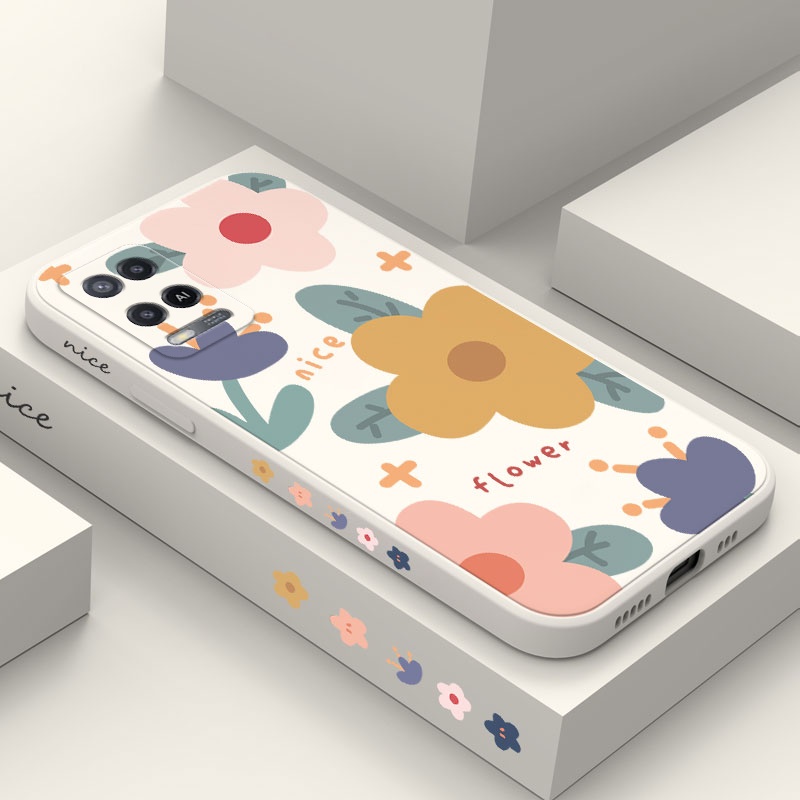 เคสโทรศัพท์มือถือ ซิลิโคน ลายดอกไม้ มีลายด้านข้าง สําหรับ OPPO Reno 8 Pro 8T T 8Z 7 Z 7Z 6 5 5G