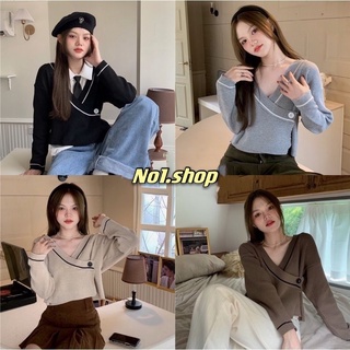 🌈พร้อมส่ง🌈เสื้อยืดแขนยาวผ้าร่องยืดดีมากออกแนวเกาหลี(95013)