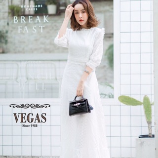 Maxi Dress ผ้าลูกไม้cotton ฉลุลาย