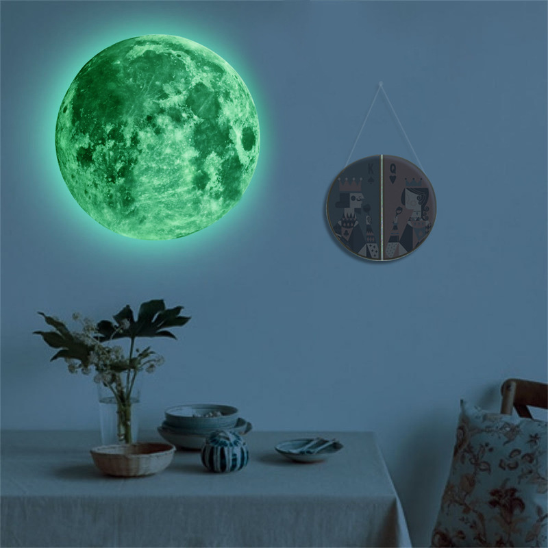 ( 1 ชิ้น 3 D Moon สติ๊กเกอร์เรืองแสงในที่มืดสําหรับติดตกแต่งผนัง