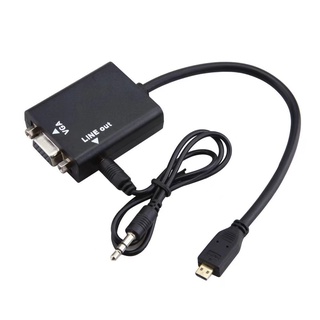 สายแปลงสัญญาณ Micro HDMI To VGA ยาว 20cm มีเสียงด้วย