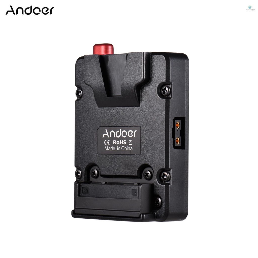 Andoer อุปกรณ์เมาท์ขาตั้งแบตเตอรี่นาโน V-lock พร้อมที่แขวน U-style สําหรับแบตเตอรี่ Mini V-mount
