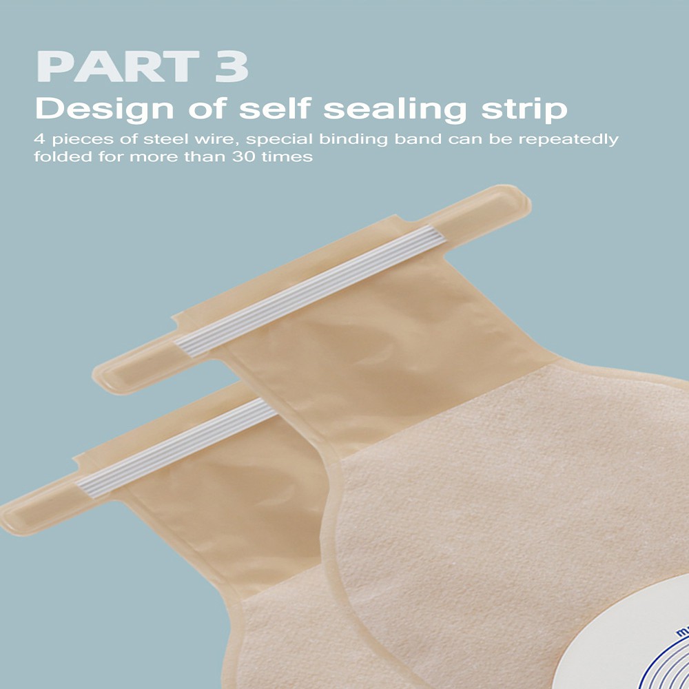 ใหม่ pacakge HDR 10pcs 65 มม.ตัดขนาด Beige Cover Drainable one-piece ระบบ Ostomy กระเป๋า Coลอสโตมี่กระเป๋า Ostomy Stoma