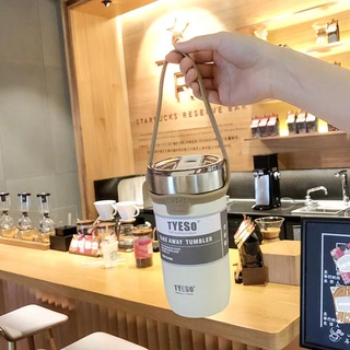 TYESO กระบอกน้ำ แก้วน้ำเก็บอุณหภูมิ มีหูหิ้ว ขนาด 710ml(24oz)เก็บเย็น-ร้อนได้นาน ไม่มีไอน้ำเกาะ