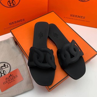 รองเท้าแตะ Hermes สีดำพร้อมส่ง