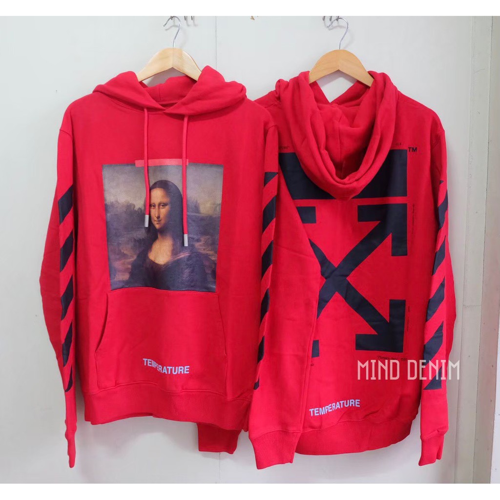 Off-White Mona hoodie zip(red) ของแท้100%