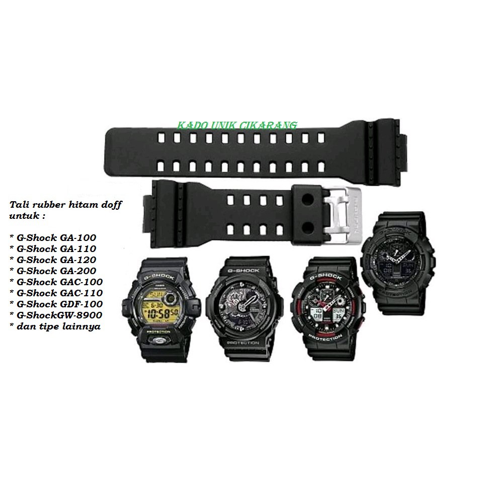 สายยางสีดําสําหรับ Casio G-Shock GAC-110 GD-100 GDF-100 GW-8900 GLS-100