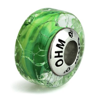 OHM Beads รุ่น Green Crack - Murano Glass Charm เครื่องประดับ บีด เงิน เแก้ว จี้ สร้อย กำไล OHMThailand