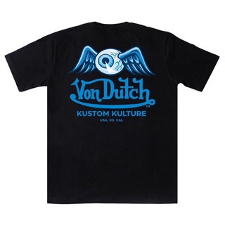 เสื้อยืด ลาย VON DUTCH MODERN PINSTRIPING สีดํา