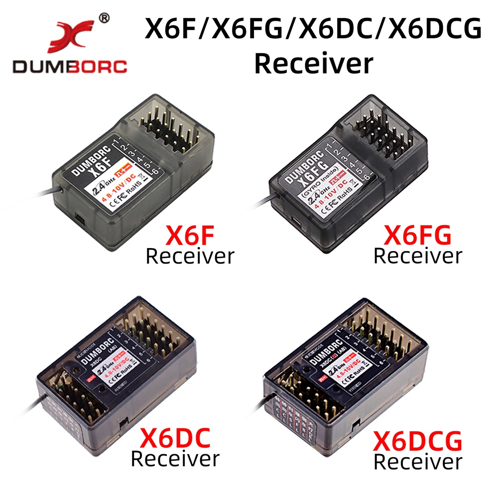 Dumborc ตัวรับสัญญาณ X6F X6FG X6DC X6DCG 2.4G 6CH ระบบรับสัญญาณวิทยุ สําหรับเรือบังคับ X4 X5 X6 X6P