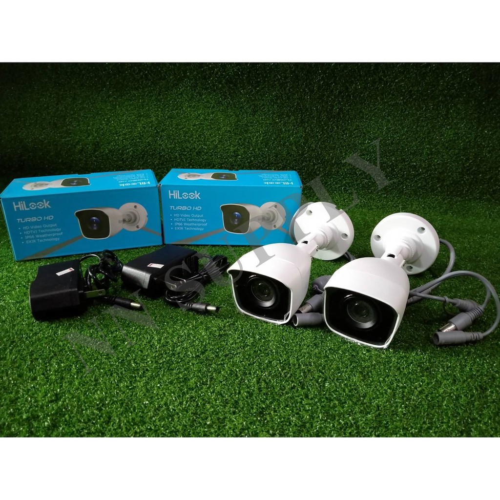 กล้องวงจรปิด Hilook รุ่นTHC-B120-C(2MP) 2 ตัว+อะแด๊ปเตอร์ 2ตัว ***ไม่ใช่กล้องwifi**
