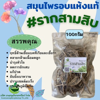 รากสามสิบ ขนาด 100 กรัม มีรสเย็นใช้แก้พิษร้อน