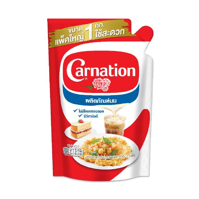 Carnation ผลิตภัณฑ์นมสำหรับปรุงอาหารและเบเกอรีตราคาร์เนชัน ขนาด 1 กก.(ปริมาตรสุทธิ 937 มล.)
