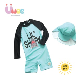 Uwae ชุดว่ายน้ำเด็ก ชุดว่ายน้ำเด็กชายกันยูวี ลายพี่ฉลามสุดเท่ Lil Shark รุ่น UV213