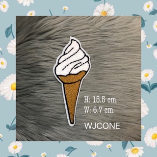 ตัวรีดลายไอติมโคนตัวขน (WJCONE) ตัวรีดติดเสื้อ อาร์มติดเสื้อ ตัวรีดติดเสื้อผ้า ติดกระเป๋าผ้า งาน DIY