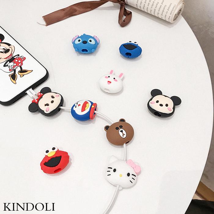 Lovely Cartoon Charger Cable Data line Protector Earphone Cord 3D Doll Protection Cover