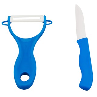 GetZhop Ceramic Knife Set ชุดมีดเซรามิก มีดปลอกผลไม้ (Blue)