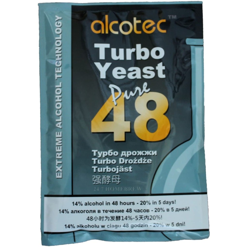เทอร์โบยีสต์ หมักไวน์ผลไม้แบบด่วน หมักไซเดอร์ Alcotec 48 Pure Turbo Super Yeast wine Cider ทำไวน์ผลไ