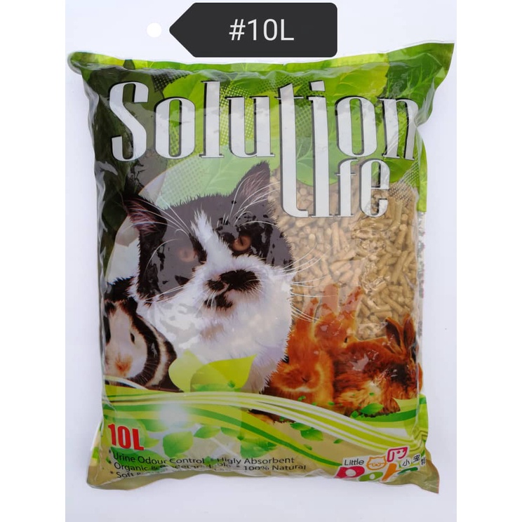 สัตว์เลี้ยงตัวน้อย Solution Life Wood Pellet ทรายแมวออร์แกนิก 10 ลิตร
