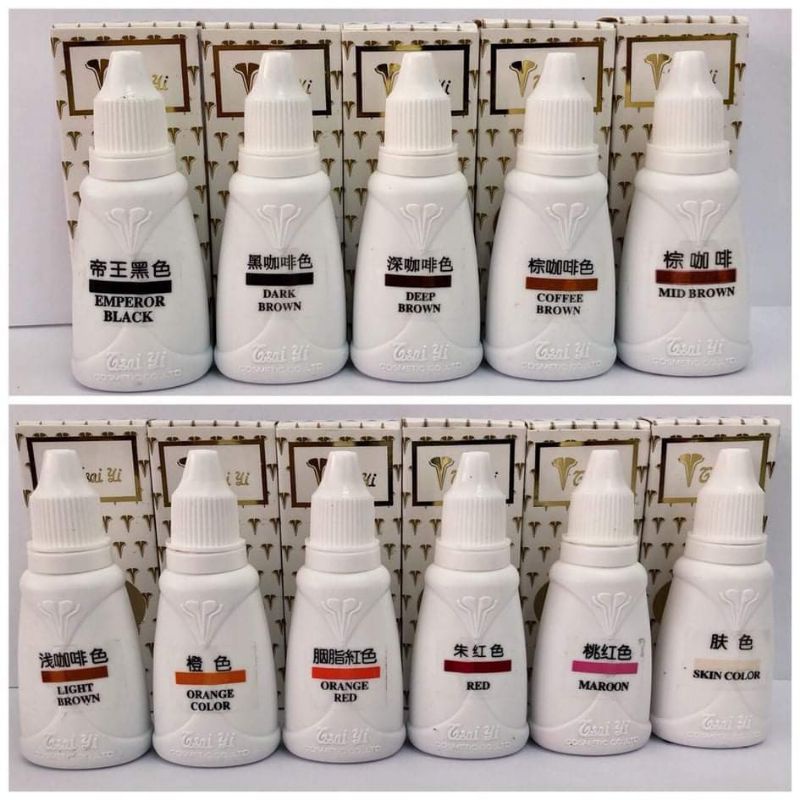 สีสักคิ้วไฉยี่จีน สีไฉยี่ สีน้ำ งดเปลี่ยนหรือคืนสินค้าทุกกรณี อ่านก่อนสั่งนะคะ