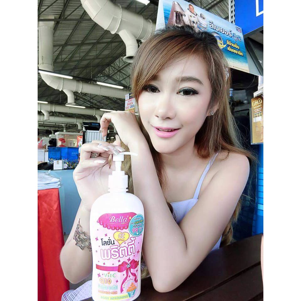 (มีเก็บเงินปลายทาง)Bella โลชั่่น พริตตี้ (CC Lotion) ผสม Vit.C, Q10, Kojic Acid, Hokkaido 500g.