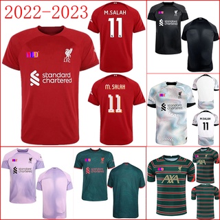 เสื้อกีฬาแขนสั้น ลายทีมชาติฟุตบอล liverpool 2022-2023 ชุดเยือน สําหรับผู้ชาย